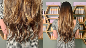 Best Hair Extensions in Richmond transformation by Salon Victoria Makeup & Hair Lounge Katy TX